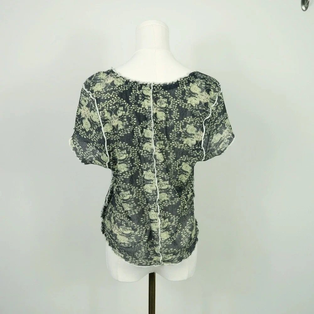 Free People Womens Oh My Baby Semi Sheer Top Size XL Y2K Skater Grunge Fairycore - Picture 6 of 12